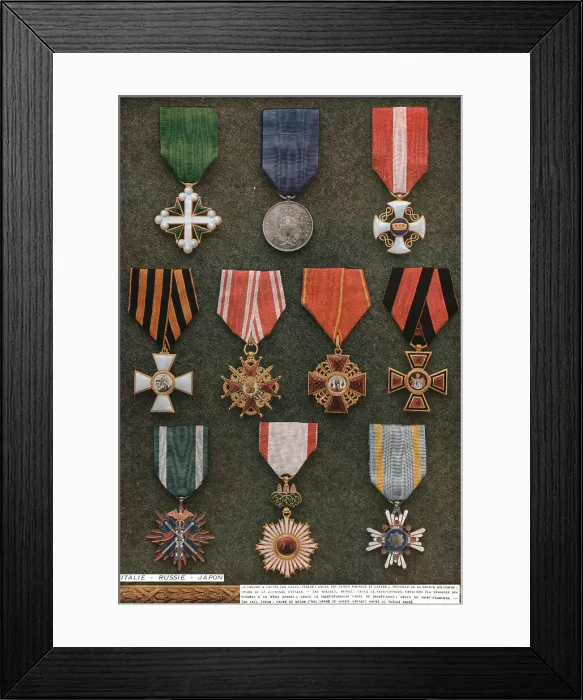 Framed Print : Decorations de Guerre; Italie - Russie - Japon, 1917. Creator: Unknown