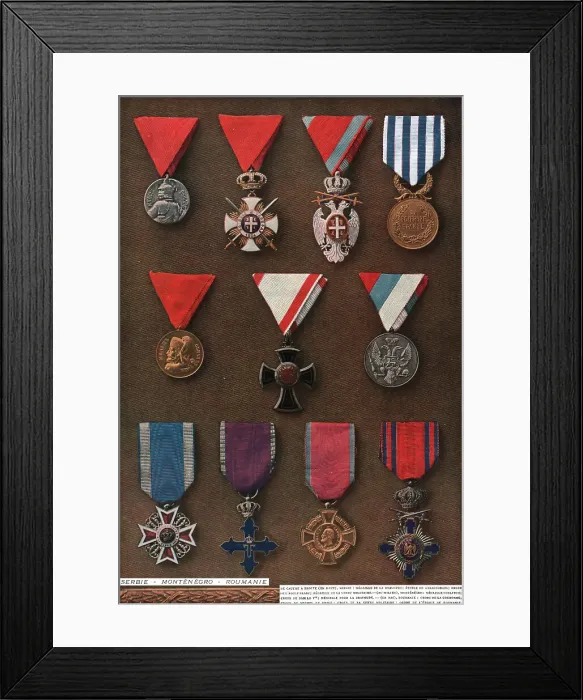 Framed Print : Decorations de Guerre; Serbie - Montenegro - Roumanie, 1917. Creator: Unknown Framed Print : Decorations de Guerre; Serbie - Montenegro - Roumanie, 1917. Creator: Unknown