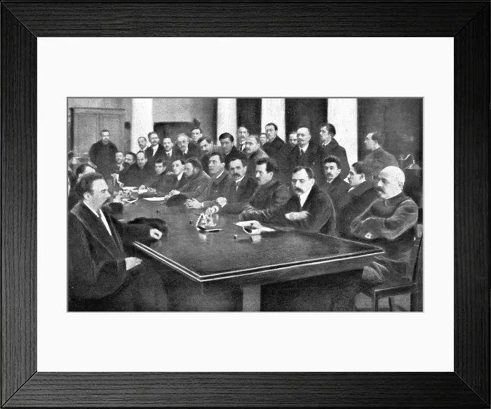 Framed Print : In Soviet Russia; Elected officials prevented from sitting.. 1917. Creator: Unknown Framed Print : In Soviet Russia; Elected officials prevented from sitting.. 1917. Creator: Unknown