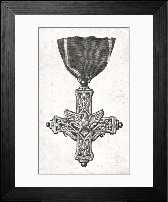 Framed Print : Decorations de Guerre; La croix de guerre americaine, vue de face, 1917. Creator: Unknown Framed Print : Decorations de Guerre; La croix de guerre americaine, vue de face, 1917. Creator: Unknown