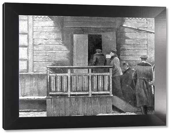 Dissolution of the Eastern Front; Entrance of delegates to the building... 1917. Creator: Unknown
