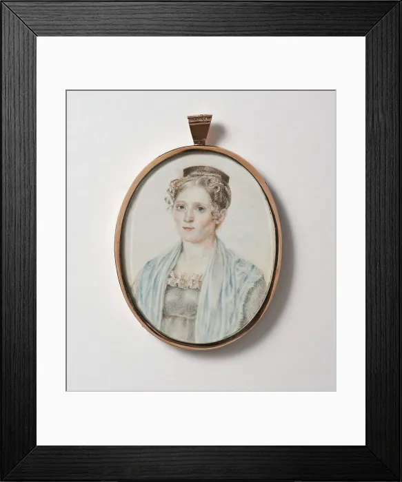 Framed Print : Unknown woman (verso). Gold mounting by Olof Hallman... c.1800. Creator: Gustaf Wilhelm Finnberg Framed Print : Unknown woman (verso). Gold mounting by Olof Hallman... c.1800. Creator: Gustaf Wilhelm Finnberg
