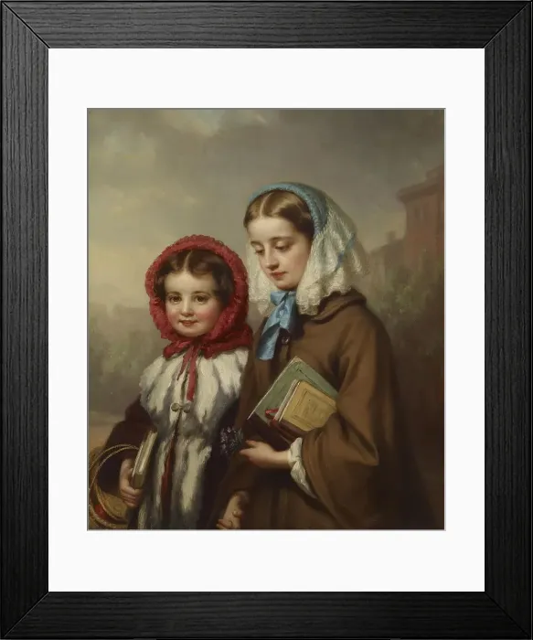 Framed Print : School Girls, 1860. Creator: George Augustus Baker Framed Print : School Girls, 1860. Creator: George Augustus Baker