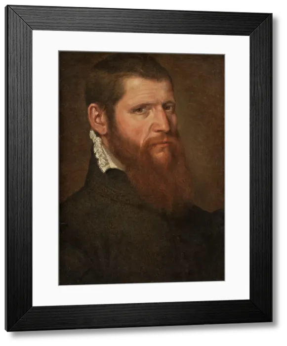 Framed Print : Portrait of a Man in Black, unknown date. Creator: Anon