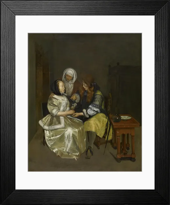 Framed Print : A Glass of Lemonade, c1664. Creator: Gerard Terborch II Framed Print : A Glass of Lemonade, c1664. Creator: Gerard Terborch II