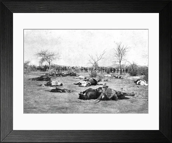 Framed Print : Distant Fronts, At Ouaddai; Silian cavalry shot down a few meters from the square... 1917. Creator: Unknown Framed Print : Distant Fronts, At Ouaddai; Silian cavalry shot down a few meters from the square... 1917. Creator: Unknown