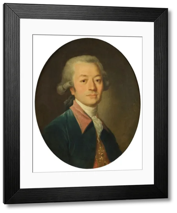 Framed Print : Portrait of a Man in Blue, c18th century. Creator: Jean-Baptiste Greuze Framed Print : Portrait of a Man in Blue, c18th century. Creator: Jean-Baptiste Greuze