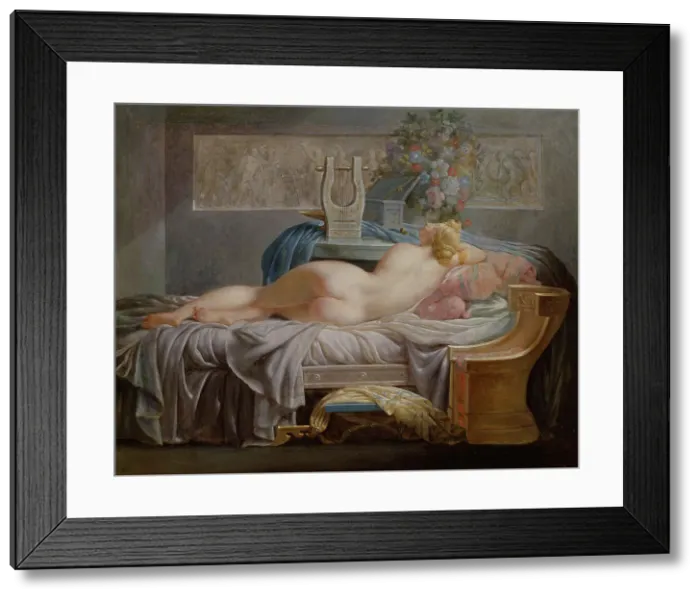 Framed Print : Sapho, late 18th-early 19th century. Creator: Jean-Baptiste Regnault Framed Print : Sapho, late 18th-early 19th century. Creator: Jean-Baptiste Regnault