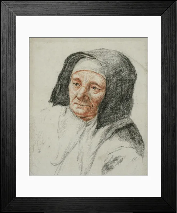 Framed Print : Portrait of an elderly woman, unknown date. Creator: Anon Framed Print : Portrait of an elderly woman, unknown date. Creator: Anon