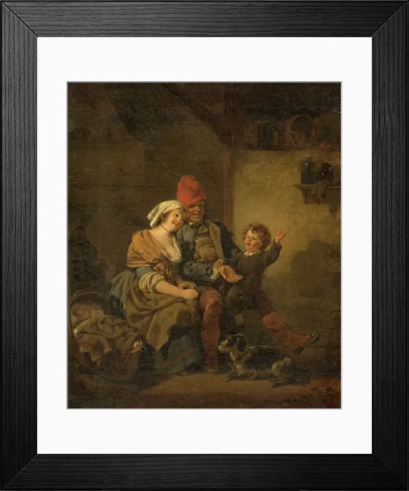 Framed Print : The Happy Family, late 18th-early 19th century. Creator: Jean-Louis Demarne Framed Print : The Happy Family, late 18th-early 19th century. Creator: Jean-Louis Demarne