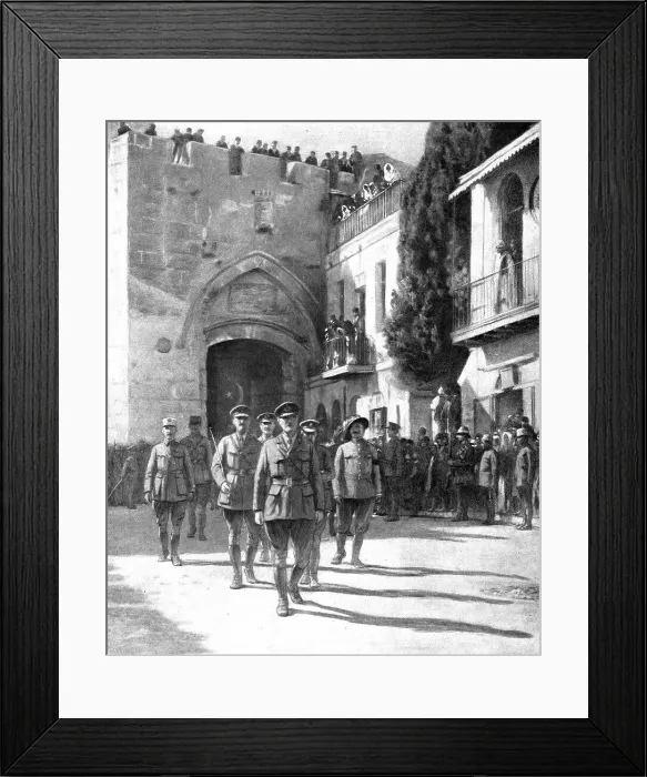 Framed Print : Distant Fronts, in Jerusalem; Arrival of the allies to the Holy City, December 11, 1917. Creator: Unknown Framed Print : Distant Fronts, in Jerusalem; Arrival of the allies to the Holy City, December 11, 1917. Creator: Unknown