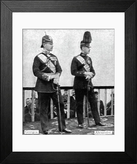 Framed Print : Les Evenements de Grece; L'ex-diadoque Georges et son frere cadet Alexandre, 1917. Creator: Unknown Framed Print : Les Evenements de Grece; L'ex-diadoque Georges et son frere cadet Alexandre, 1917. Creator: Unknown