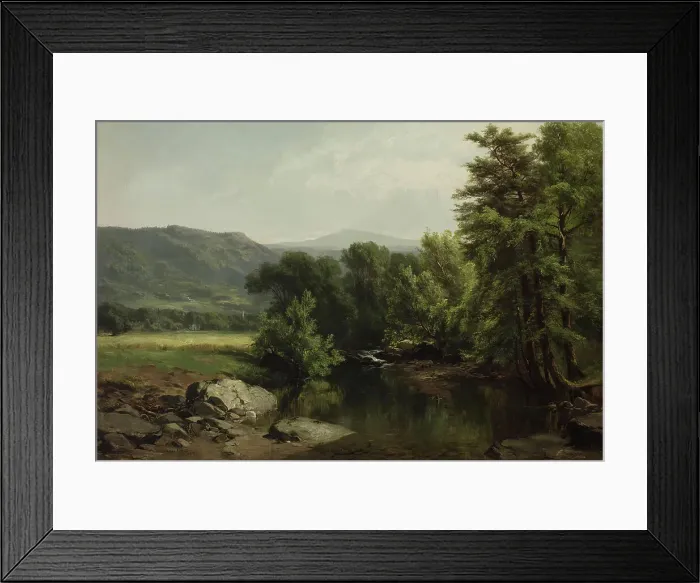 Framed Print : Hudson River Landscape, 1858. Creator: James McDougal Hart Framed Print : Hudson River Landscape, 1858. Creator: James McDougal Hart