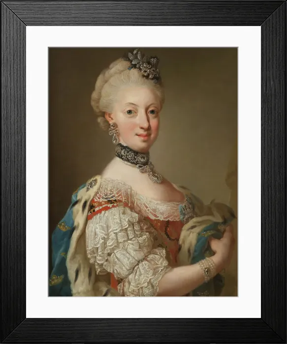 Framed Print : Sofia Magdalena, 1746-1813, Queen of Sweden Princess of Denmark, 1768. Creator: Lorens Pasch the Younger Framed Print : Sofia Magdalena, 1746-1813, Queen of Sweden Princess of Denmark, 1768. Creator: Lorens Pasch the Younger