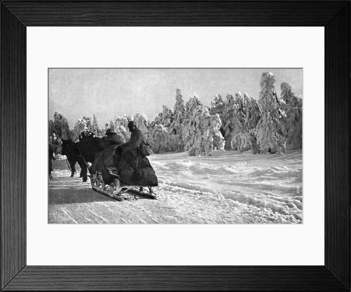 Framed Print : The Last German Roads; Snow in Alsace. Supply by sledge, 1917. Creator: Unknown Framed Print : The Last German Roads; Snow in Alsace. Supply by sledge, 1917. Creator: Unknown