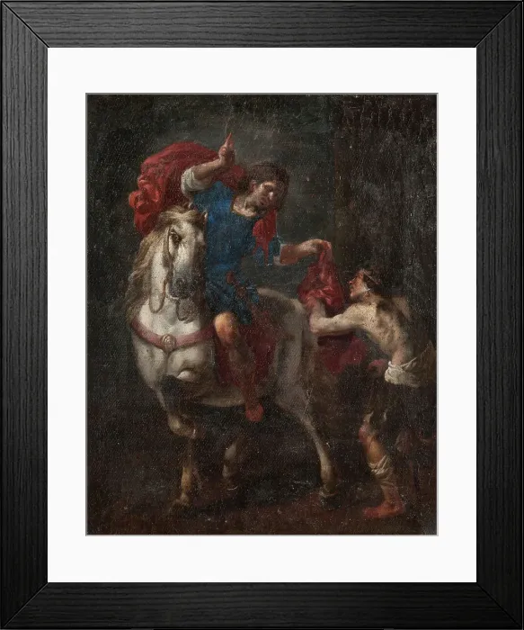 Framed Print : St Martin and the Beggar, 17th century. Creator: Michelangelo Cerquozzi Framed Print : St Martin and the Beggar, 17th century. Creator: Michelangelo Cerquozzi