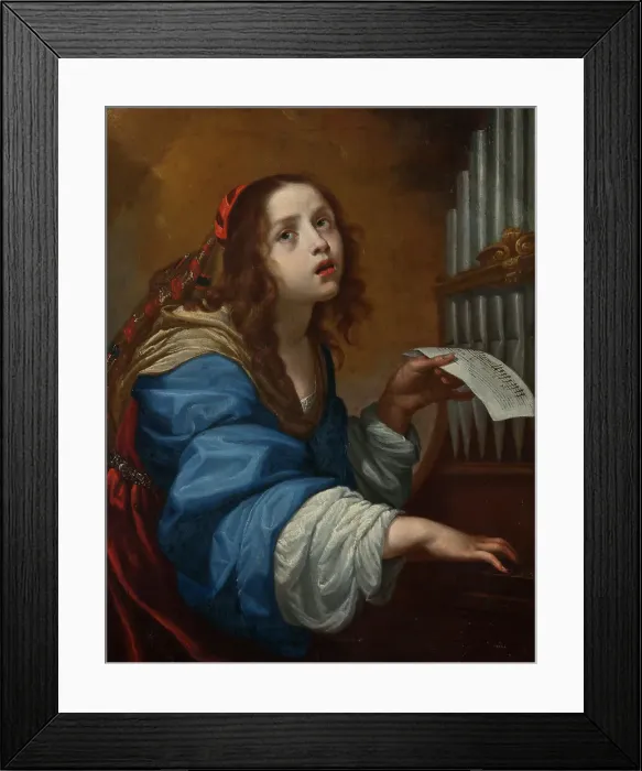 Framed Print : St Cecilia Playing the Organ, mid-17th-early 18th century. Creator: Onorio Marinari Framed Print : St Cecilia Playing the Organ, mid-17th-early 18th century. Creator: Onorio Marinari