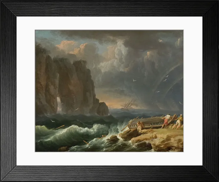 Framed Print : Shipwreck, c18th century. Creator: Unknown Framed Print : Shipwreck, c18th century. Creator: Unknown
