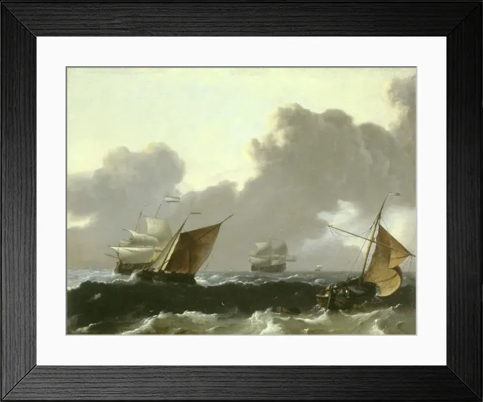 Framed Print : Dutch Ships in High Seas off the Dutch Coast, 1660-1669. Creator: Ludolf Backhuysen I Framed Print : Dutch Ships in High Seas off the Dutch Coast, 1660-1669. Creator: Ludolf Backhuysen I