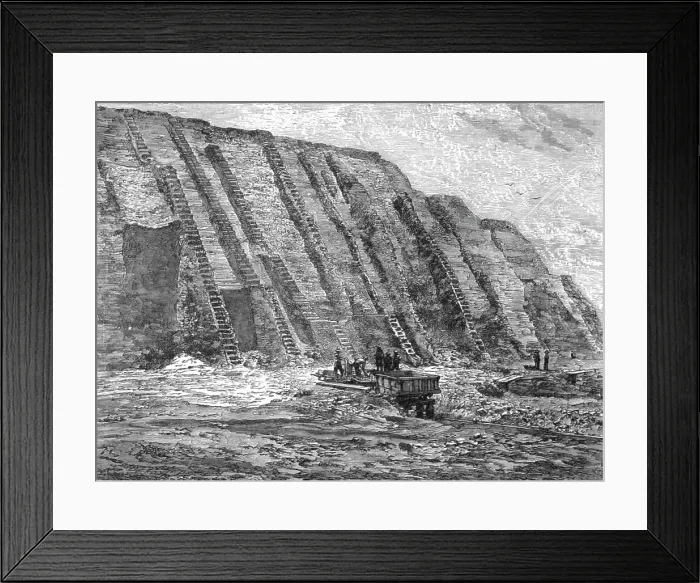 Framed Print : Workings and Guano deposit on the Chincha Islands; About the Chincha Islands, 1875. Creator: Unknown Framed Print : Workings and Guano deposit on the Chincha Islands; About the Chincha Islands, 1875. Creator: Unknown