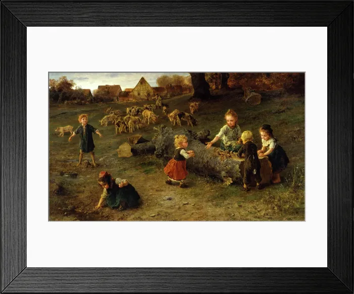 Framed Print : Mud Pies, 1873. Creator: Ludwig Knaus Framed Print : Mud Pies, 1873. Creator: Ludwig Knaus