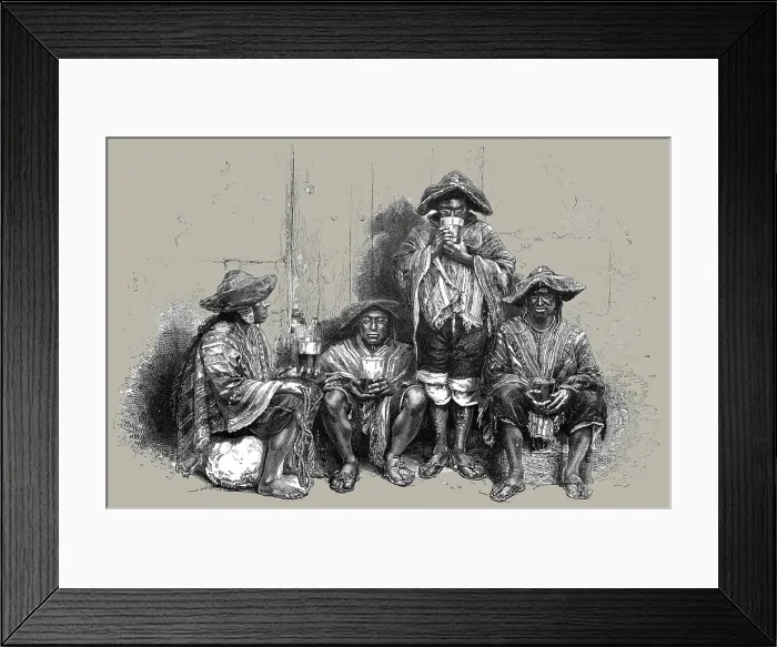 Framed Print : Indian workmen; About the Chincha Islands, 1875. Creator: Unknown Framed Print : Indian workmen; About the Chincha Islands, 1875. Creator: Unknown