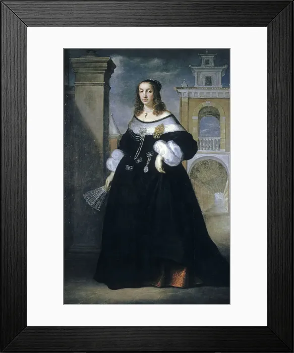 Framed Print : Portrait of Margherita, Wife of Baldassare Vandergoes, 1655-60. Creator: Luigi Primo Framed Print : Portrait of Margherita, Wife of Baldassare Vandergoes, 1655-60. Creator: Luigi Primo