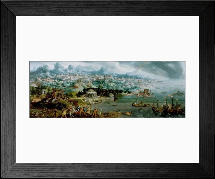 Framed Print : Panorama with the Abduction of Helen Amidst the Wonders of the Ancient World, 1535. Creator: Maerten van Heemskerck Framed Print : Panorama with the Abduction of Helen Amidst the Wonders of the Ancient World, 1535. Creator: Maerten van Heemskerck