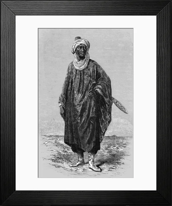 Framed Print : Dandangoura, chief of Farabougou; Journey from the Senegal to the Niger, 1875. Creator: Unknown