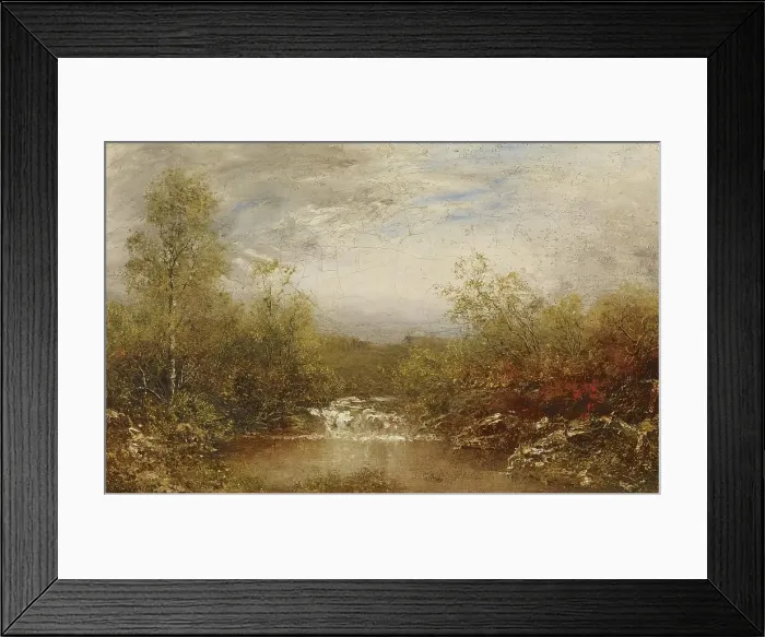 Framed Print : Landscape With Cascades, 1860-1919. Creator: Ralph Blakelock Framed Print : Landscape With Cascades, 1860-1919. Creator: Ralph Blakelock