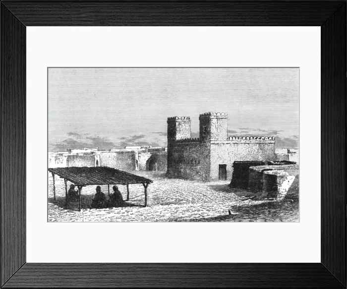 Framed Print : The House of El Hadj at Dianghirte; Journey from the Senegal to the Niger, 1875. Creator: Unknown