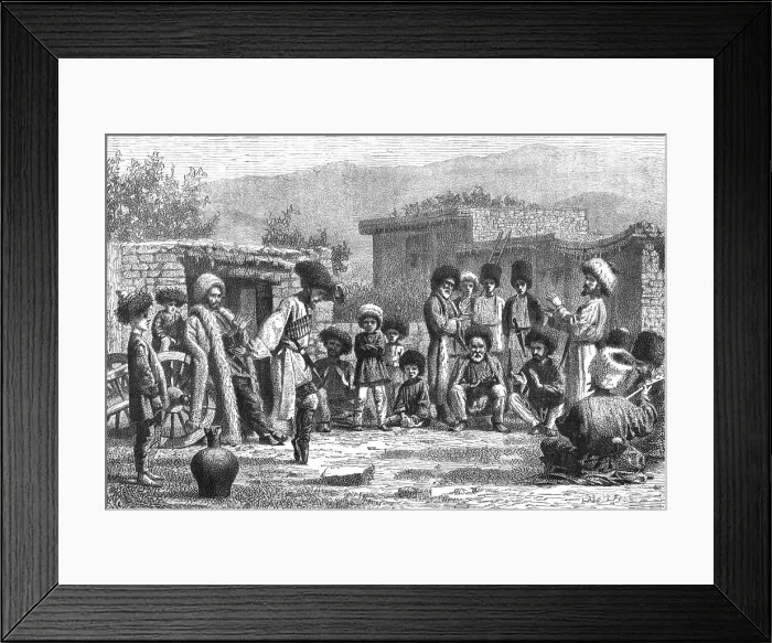 Framed Print : Caucasian mountaineers dancing the Lesghinska'; The Caucasus, 1875. Creator: Unknown. Caucasian mountaineers dancing the Lesghinska'; The Caucasus, 1875. Creator: Unknown Framed Print : Caucasian mountaineers dancing the Lesghinska'; The Caucasus, 1875. Creator: Unknown. Caucasian mountaineers dancing the Lesghinska'; The Caucasus, 1875. Creator: Unknown