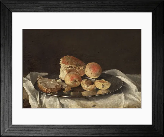 Framed Print : Still Life with Fruit and Bread, c17th century. Creator: Unknown Framed Print : Still Life with Fruit and Bread, c17th century. Creator: Unknown