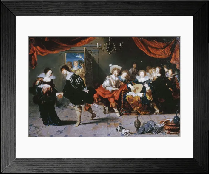 Framed Print : Merrymakers in an Inn, 1630-1639. Creator: Simon de Vos Framed Print : Merrymakers in an Inn, 1630-1639. Creator: Simon de Vos