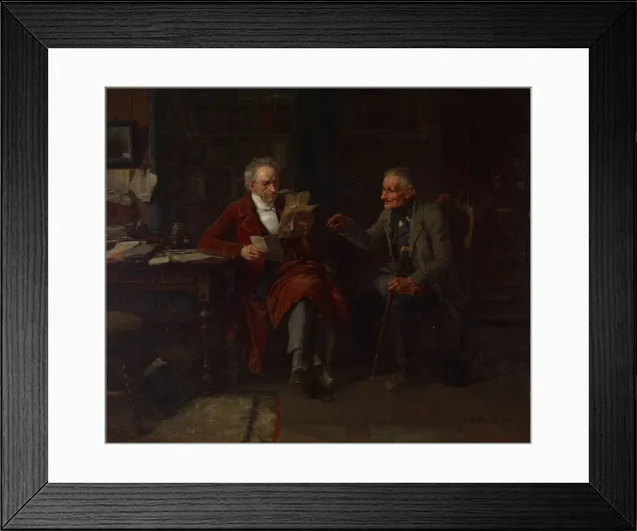 Framed Print : Consulting His Lawyer, 1872. Creator: Benjamin Vautier Framed Print : Consulting His Lawyer, 1872. Creator: Benjamin Vautier