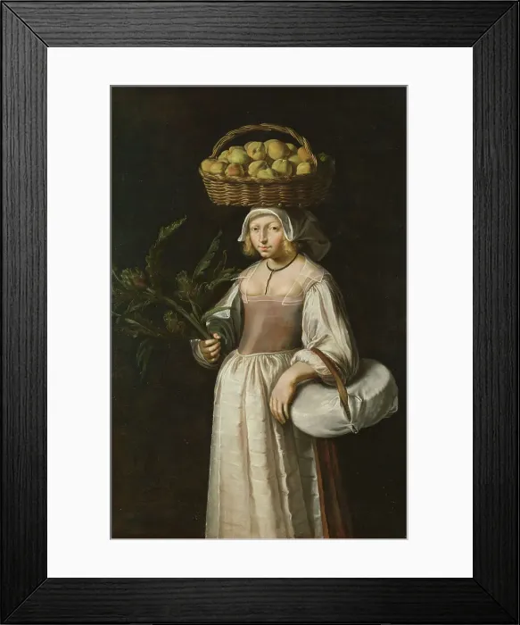 Framed Print : The Vegetable Seller, c17th century. Creator: Unknown Framed Print : The Vegetable Seller, c17th century. Creator: Unknown