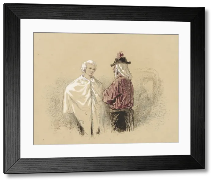Framed Print : Two men in conversation, 1814-1866. Creator: Paul Gavarni Framed Print : Two men in conversation, 1814-1866. Creator: Paul Gavarni