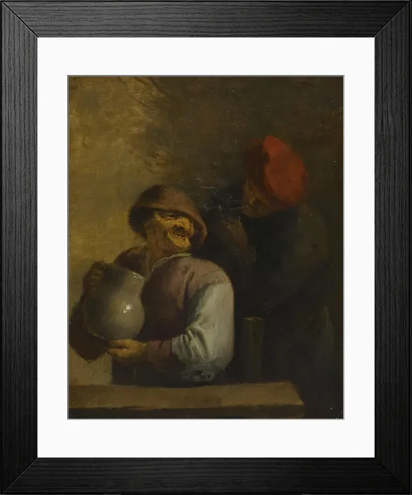 Framed Print : Two Peasants in an Inn, 1630-1639. Creator: Unknown