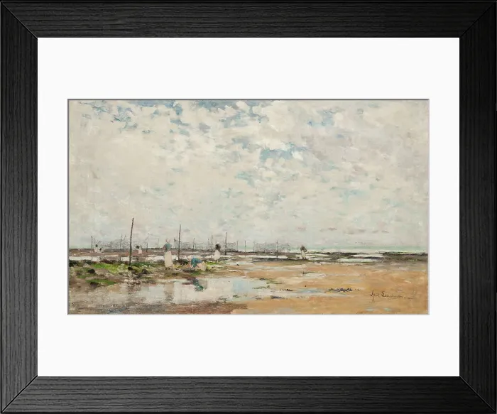 Framed Print : The Beach at Villerville, Normandy, 1878. Creator: Knut Axel Lindman Framed Print : The Beach at Villerville, Normandy, 1878. Creator: Knut Axel Lindman