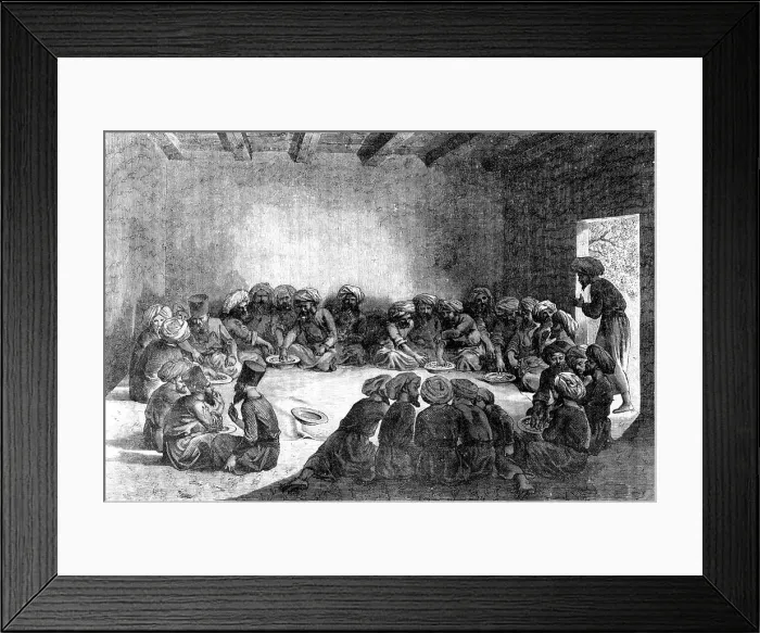 Framed Print : Turcomans Dining; Notes on Western Turkistan, 1875. Creator: Unknown Framed Print : Turcomans Dining; Notes on Western Turkistan, 1875. Creator: Unknown