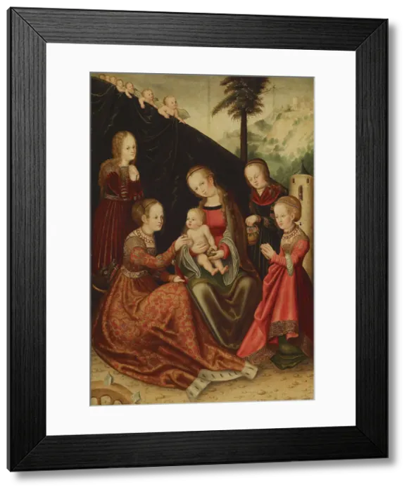 Framed Print : Mystic Marriage of Saint Catherine, 16th century. Creator: Unknown Framed Print : Mystic Marriage of Saint Catherine, 16th century. Creator: Unknown