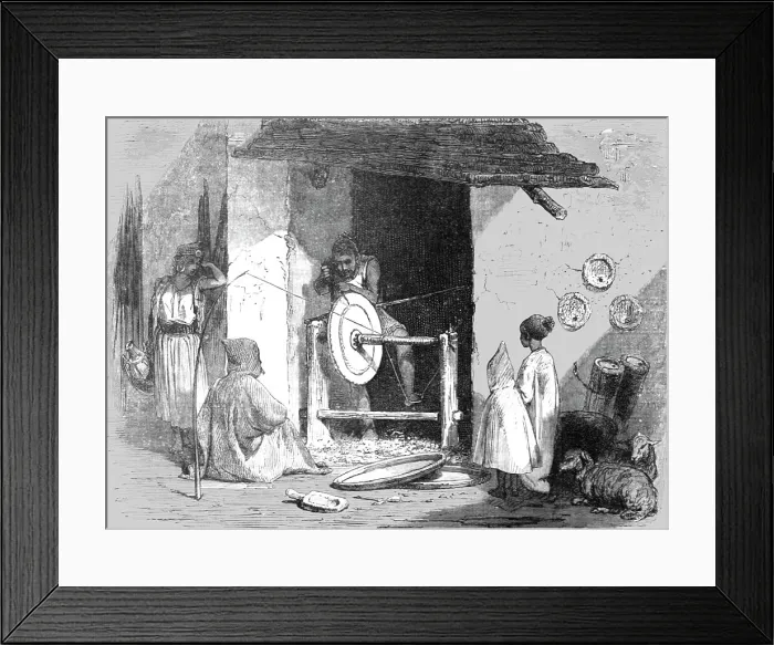 Framed Print : Kabyle Turner at his Wheel; The Natives of Algeria, the Kabyle, the Arab, the Moor, and... 1875. Creator: Unknown Framed Print : Kabyle Turner at his Wheel; The Natives of Algeria, the Kabyle, the Arab, the Moor, and... 1875. Creator: Unknown