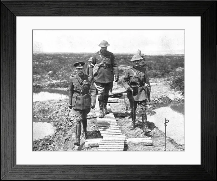 Framed Print : Capture of Messines Ridge; King George V, with Canadian General Currie... 1917 Creator: Unknown Framed Print : Capture of Messines Ridge; King George V, with Canadian General Currie... 1917 Creator: Unknown
