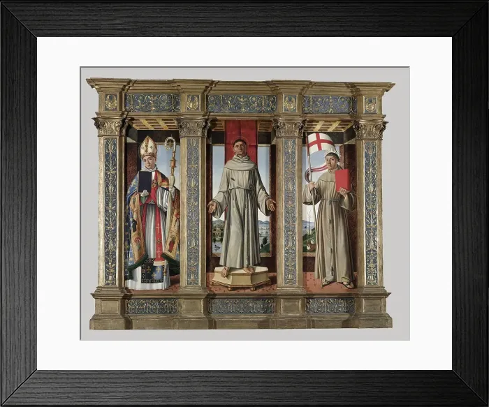 Framed Print : Saint Louis of Toulouse, Saint Francis, and the Blessed John Capistrano, c1499-1500. Creator: Cristoforo Caselli Framed Print : Saint Louis of Toulouse, Saint Francis, and the Blessed John Capistrano, c1499-1500. Creator: Cristoforo Caselli