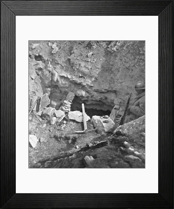 Framed Print : French Attack North of Hurtebise; Southern entrance to the Dragon cave... 1917. Creator: Unknown Framed Print : French Attack North of Hurtebise; Southern entrance to the Dragon cave... 1917. Creator: Unknown