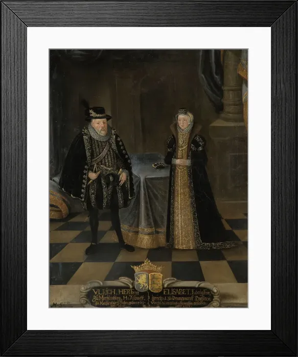 Framed Print : Ulrik III, 1527-1603, Duke of Mecklenburg-Schwerin Elisabeth, 1524-1586, Princess of Denmark. Creator: Anon Framed Print : Ulrik III, 1527-1603, Duke of Mecklenburg-Schwerin Elisabeth, 1524-1586, Princess of Denmark. Creator: Anon