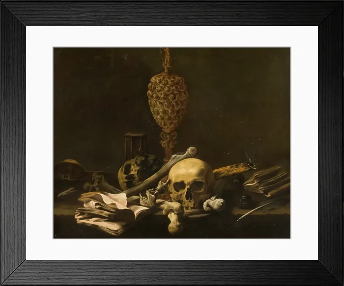 Framed Print : Vanitas Still Life, 17th century. Creator: Unknown Framed Print : Vanitas Still Life, 17th century. Creator: Unknown
