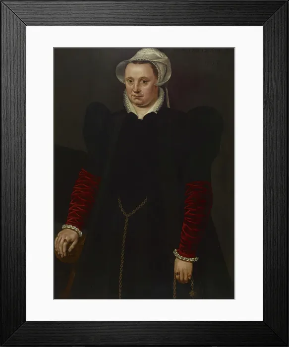 Framed Print : Portrait of a Woman with a Pomander, 1563. Creator: Unknown Framed Print : Portrait of a Woman with a Pomander, 1563. Creator: Unknown