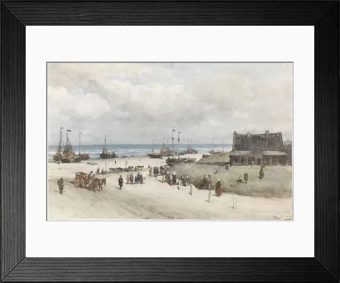 Framed Print : The Beach at Scheveningen, 1873. Creator: Johannes Bosboom Framed Print : The Beach at Scheveningen, 1873. Creator: Johannes Bosboom