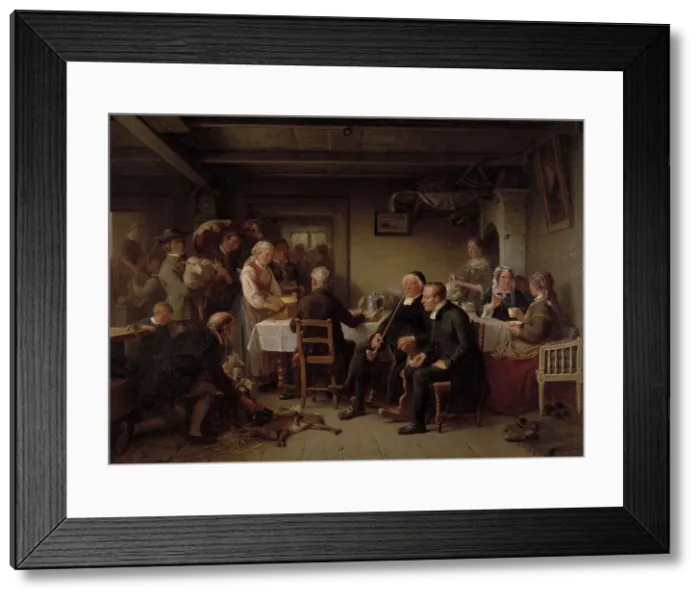 Framed Print : Tithe Collection in Skåne, 1865. Creator: Bengt Nordenberg Framed Print : Tithe Collection in Skåne, 1865. Creator: Bengt Nordenberg